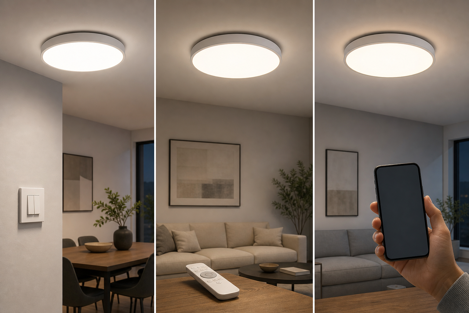 Потолочные LED-светильники с пультом и регулировкой яркости: как выбрать без ошибок